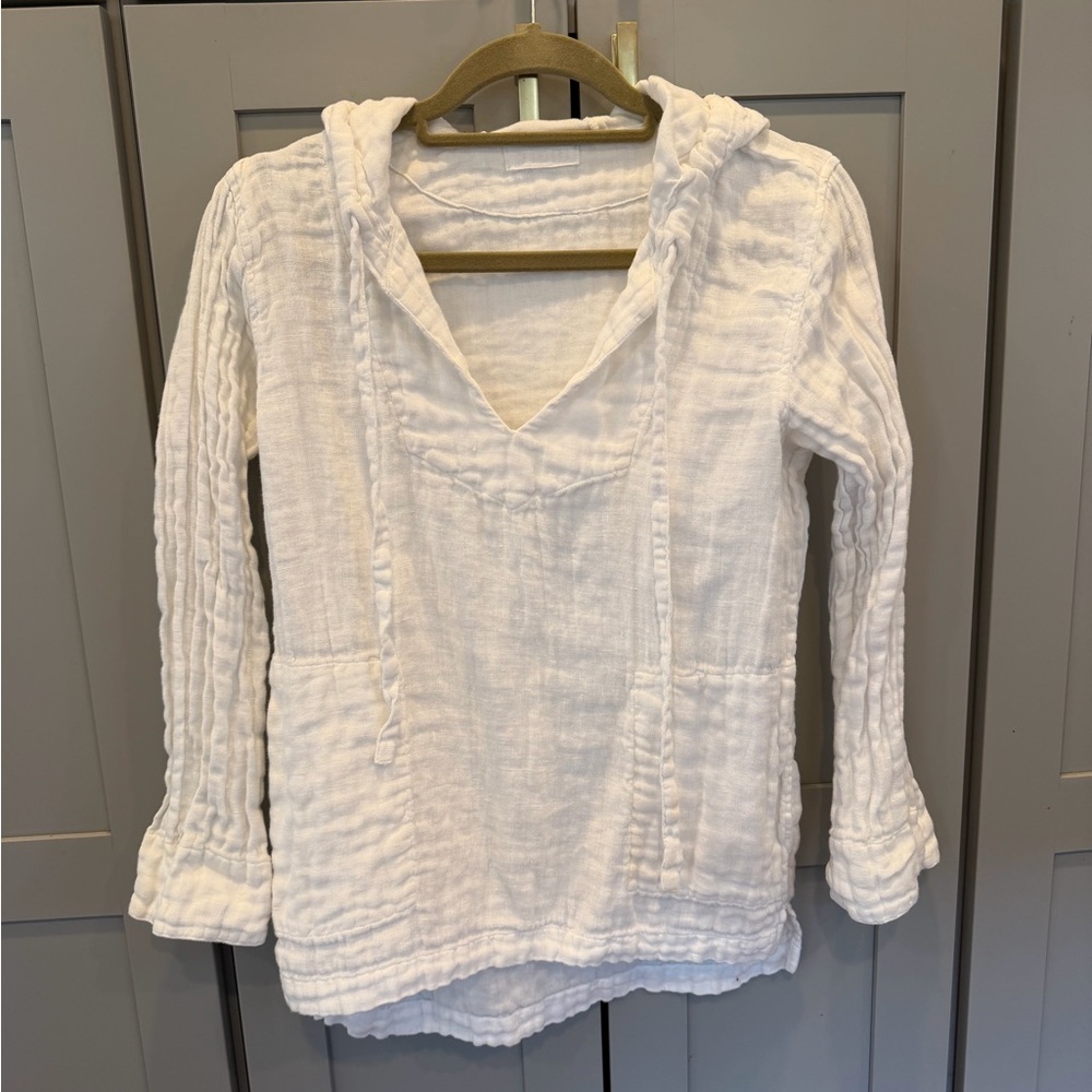 CP Shades white hooded tunic